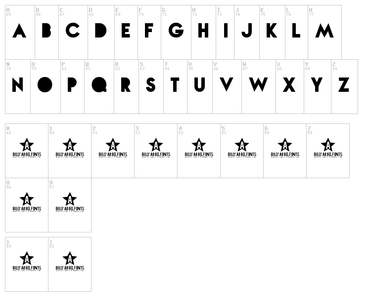 Nova Solid font map